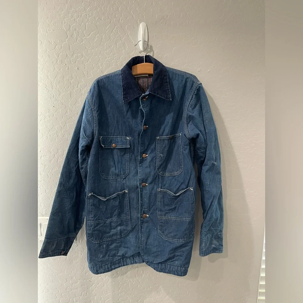 Vintage Montgomery Ward Denim Blanket Lined Worker‎ Jacket 42L